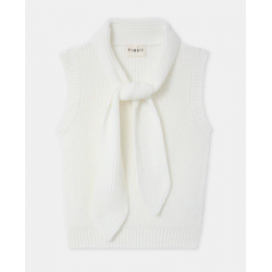 Pull sans manche avec col a nouer