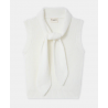 Pull sans manche avec col a nouer