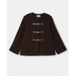 Manteau court en drap de laine