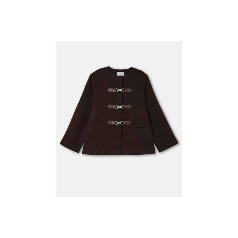 Manteau court en drap de laine