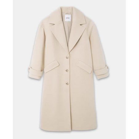 Manteau long drap en laine